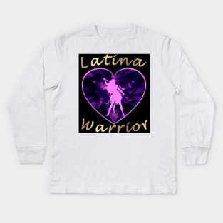 Latina Warrior Kids Long Sleeve T-Shirt